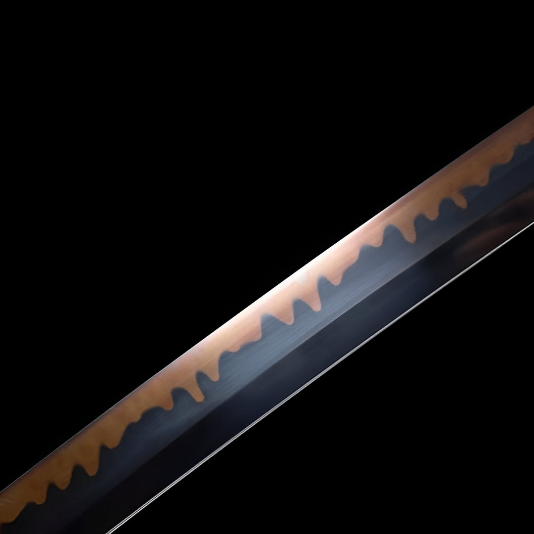 Katana Akagane (Acciaio T10, Hamon Autentico & Pelle di Razza) - tsuba e finiture
