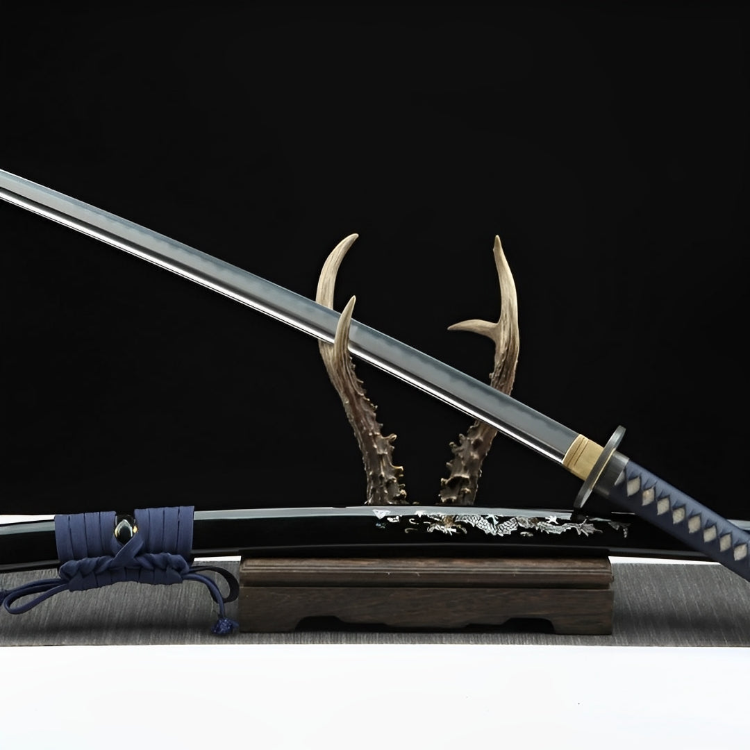 Katana Atsu (Acciaio Damasco & Hamon Autentico) - dettaglio