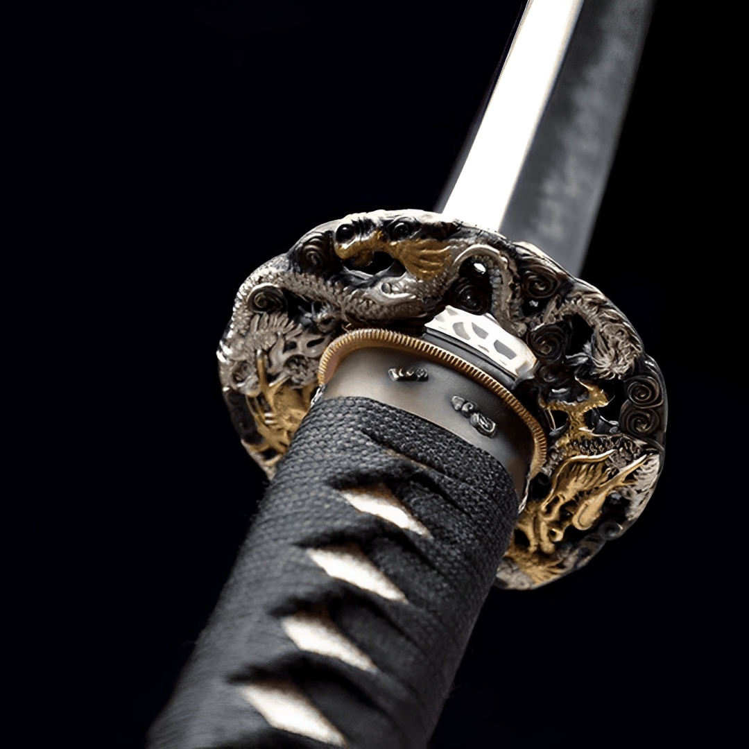 Katana Ouryu (Acciaio T10 Damasco & Hamon Autentico) - dettaglio della lama