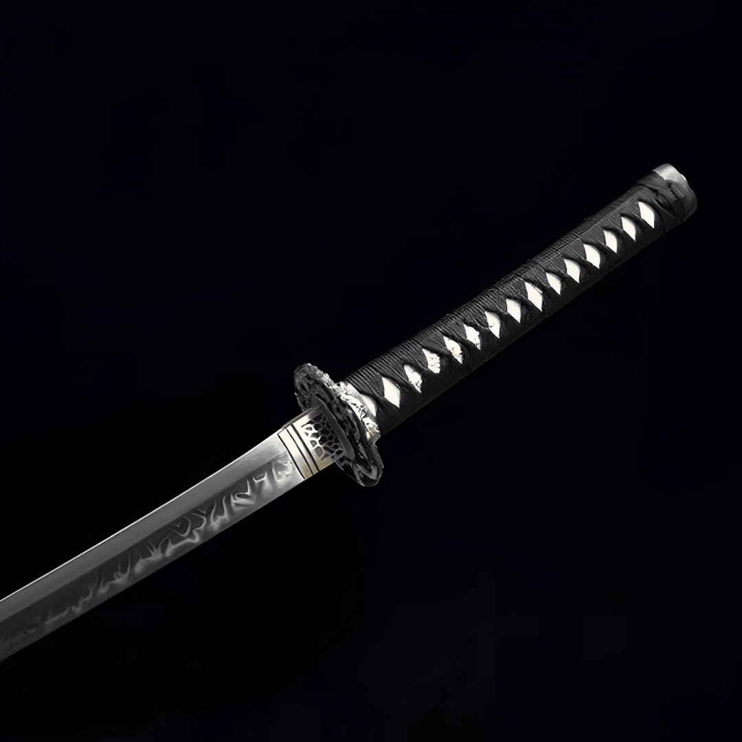 Katana Ouryu (Acciaio T10 Damasco & Hamon Autentico) - tsuba e finiture