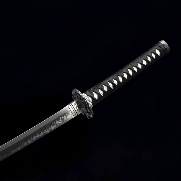 Katana Ouryu (Acciaio T10 Damasco & Hamon Autentico) - tsuba e finiture