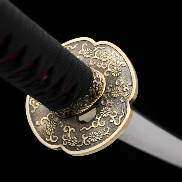 Katana Shinku Raijin - Dio del Tuono Cremisi - tsuba e finiture
