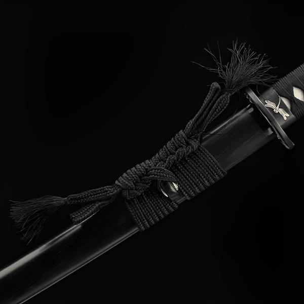 Katana Tombo (Acciaio Damasco & Hamon Autentico) - tsuba e finiture