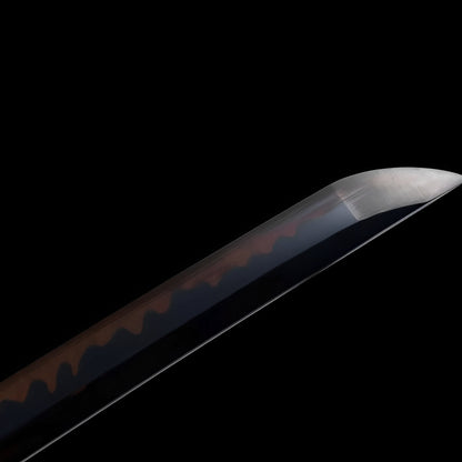 Katana Akagane (Acciaio T10, Hamon Autentico & Pelle di Razza) - dettaglio dell'incisione