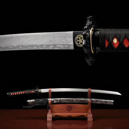 Katana Akanokiba - Zanna Rossa - vista principale su supporto