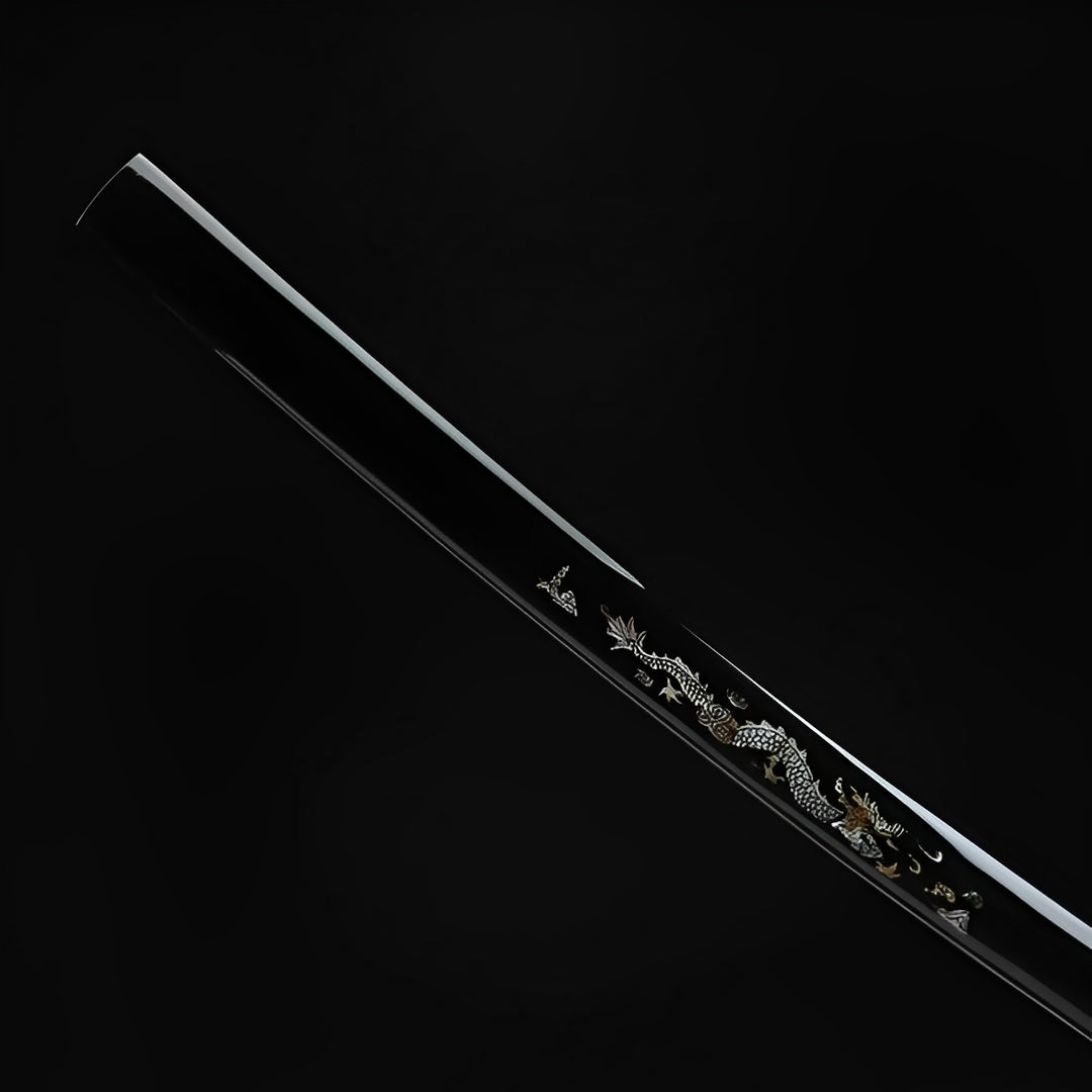 Katana Atsu (Acciaio Damasco & Hamon Autentico) - dettaglio