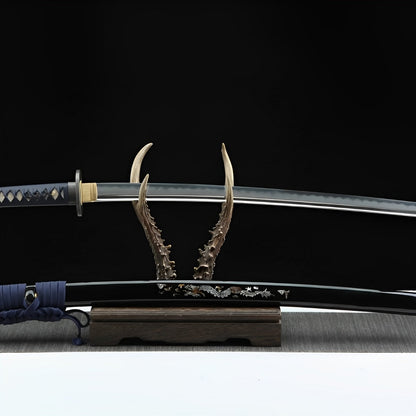 Katana Atsu (Acciaio Damasco & Hamon Autentico) - dettaglio