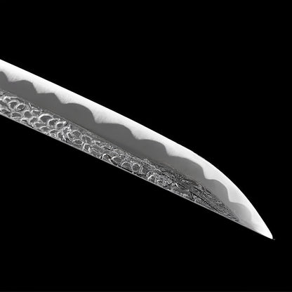 Katana Elden Ring (Acciaio Damasco & Hamon) - dettaglio