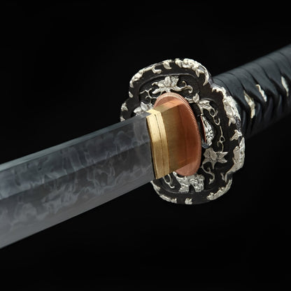 Katana Ginkai (Acciaio T10 & Hamon Autentico HITATSURA) - dettaglio dell'incisione