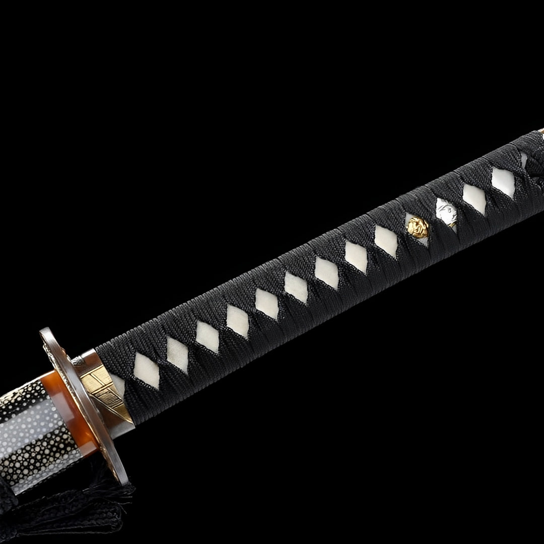 Katana Ginto (Acciaio T10 & Hamon Autentico) - saya e impugnatura