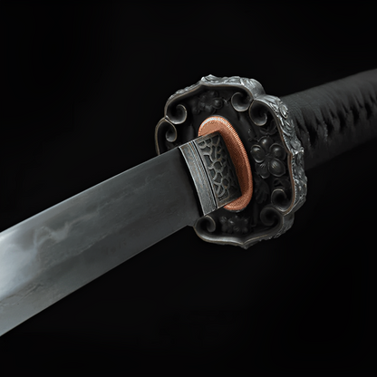 Katana Hanachi (Acciaio Damasco & Hamon Autentico) - tsuba e finiture