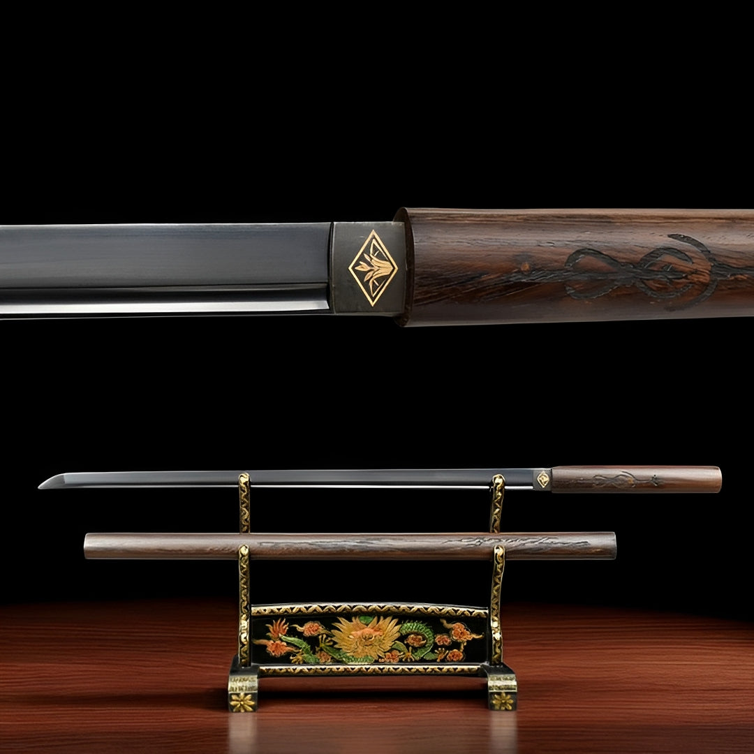 Ninjato Kagehana (Acciaio al Manganese) - vista principale su supporto