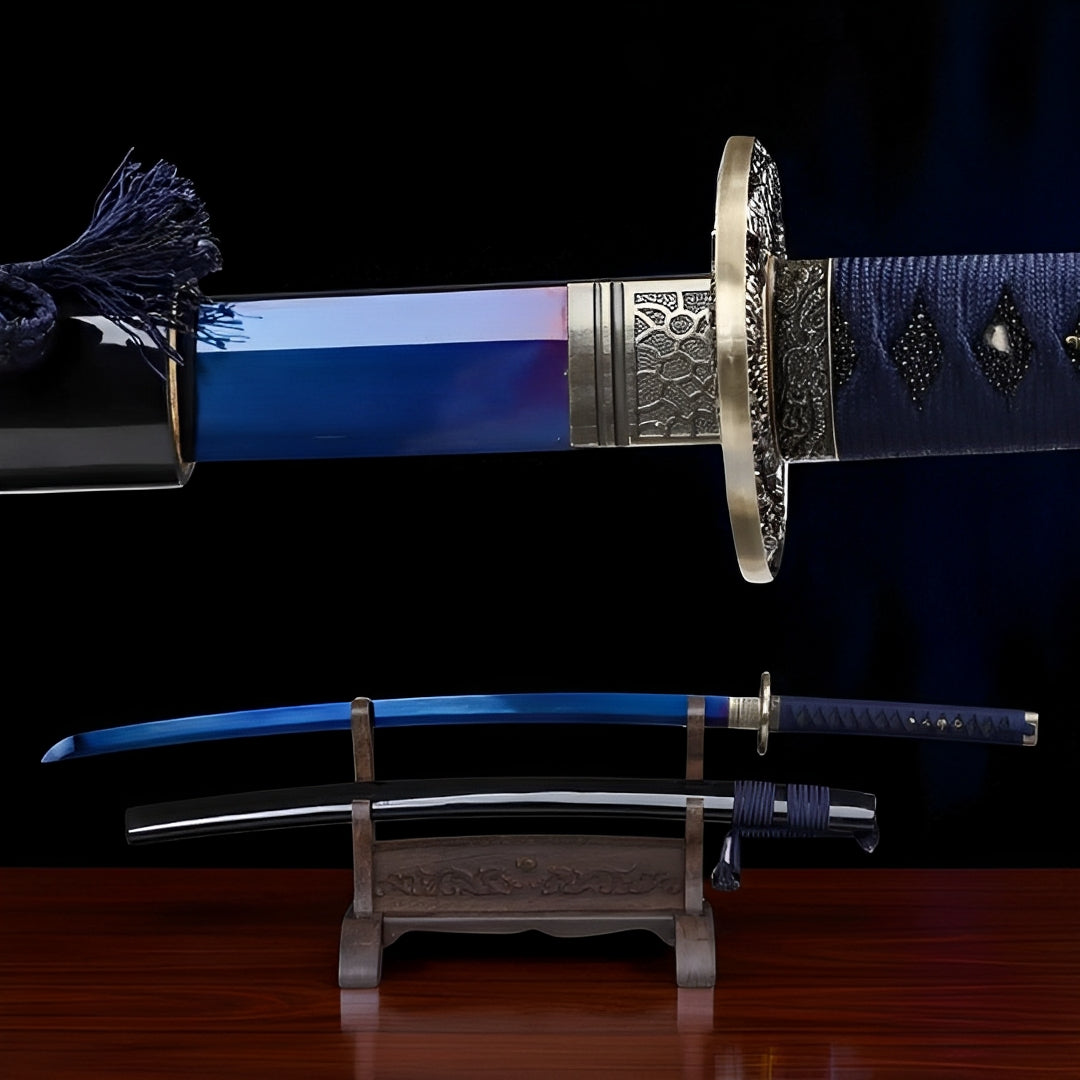 Katana Drago Blu - vista principale su supporto