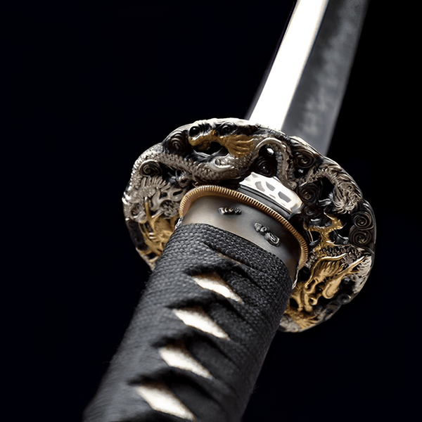 Katana Ouryu (Acciaio T10 Damasco & Hamon Autentico) - dettaglio della lama