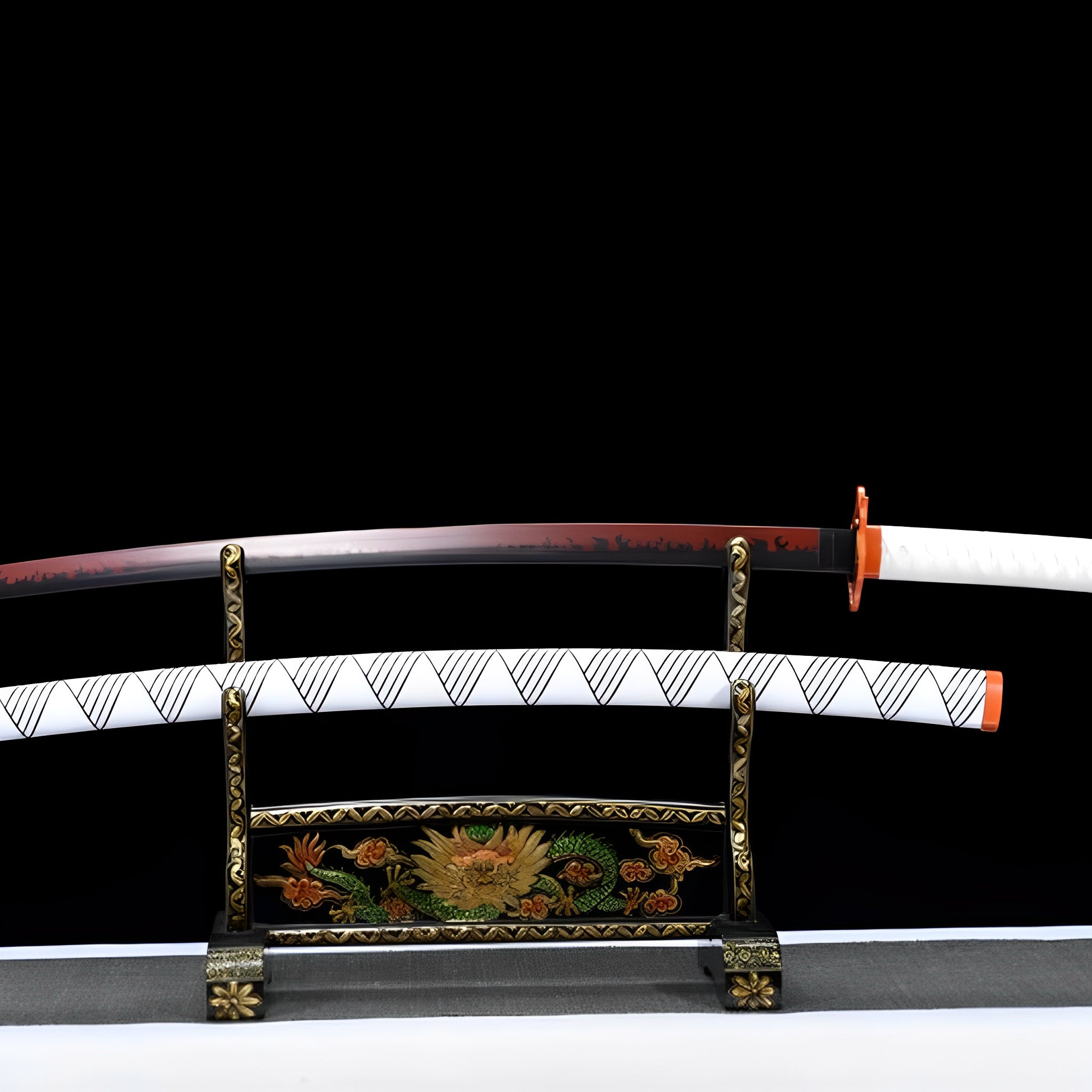 Katana Rengoku (Demon Slayer) - set completo in esposizione