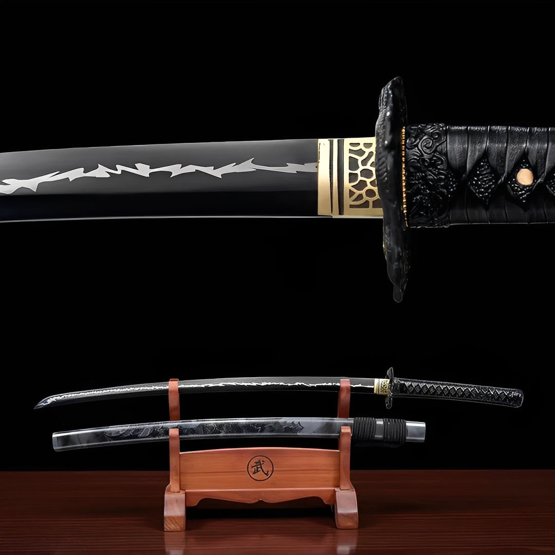 Katana Kurojin Raikiba - vista principale su supporto