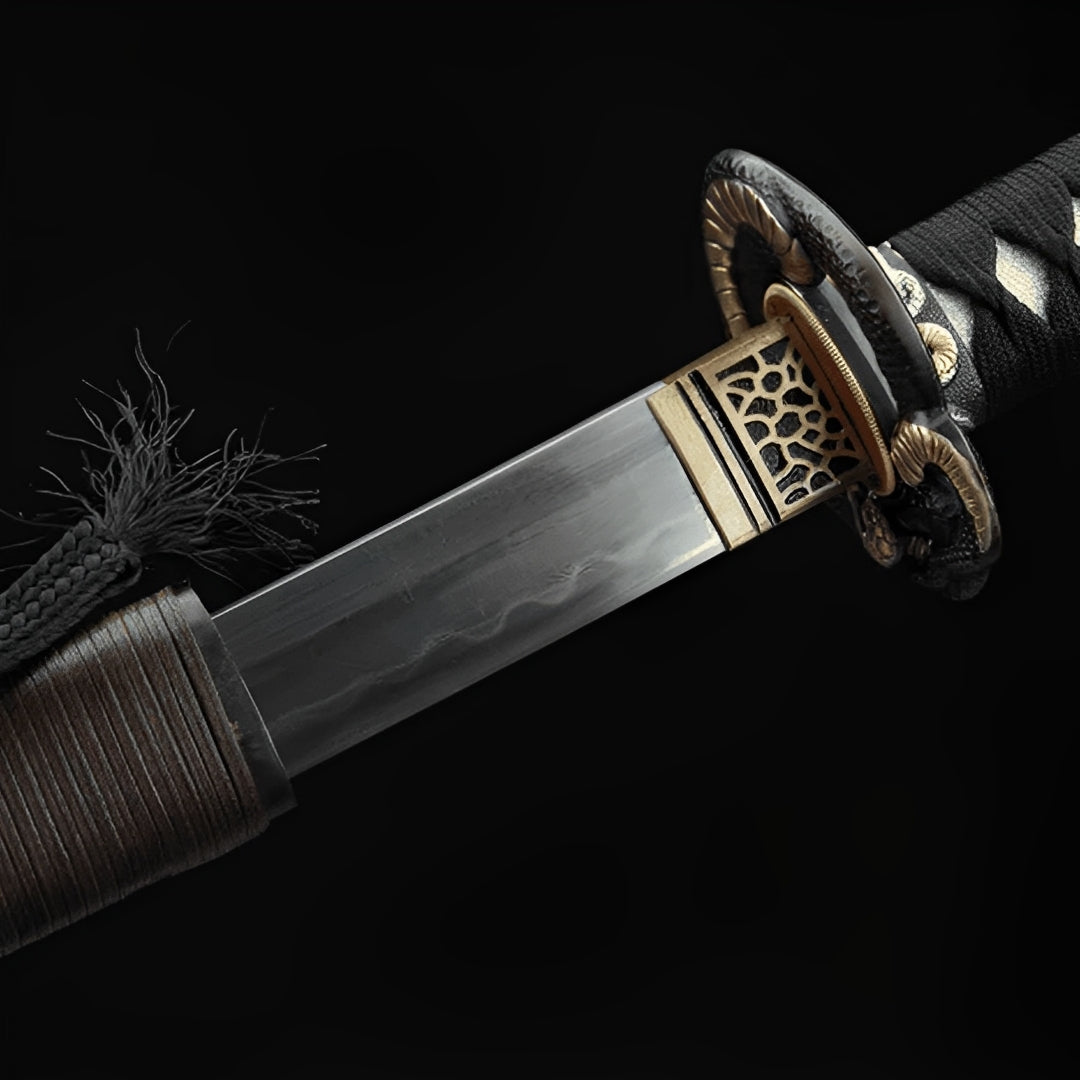 Katana Kuroki (Acciaio Damasco & Hamon Autentico) - dettaglio
