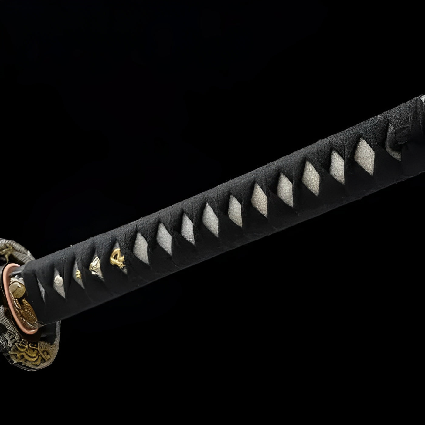 Katana Ryūjin (Acciaio T10 Damasco & Hamon Autentico) - saya e impugnatura