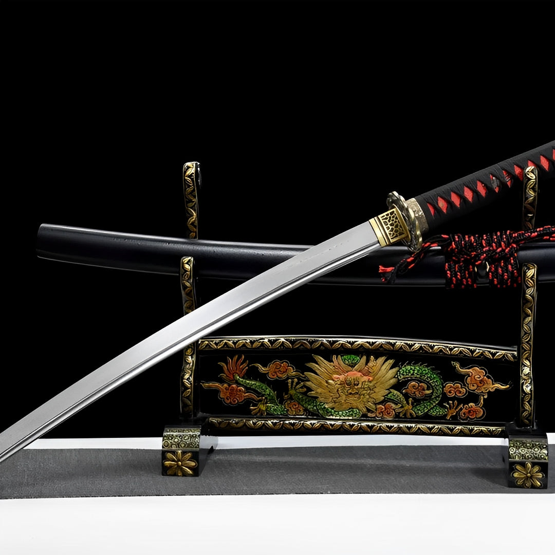Wakizashi Shinku (Acciaio Damasco) - dettaglio dell'incisione