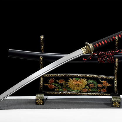 Wakizashi Shinku (Acciaio Damasco) - dettaglio dell'incisione