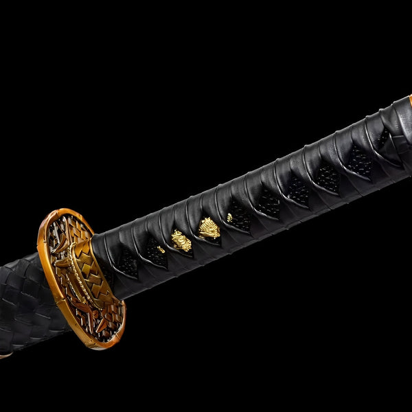 Wakizashi Kurohana (Acciaio al Carbonio) - saya e impugnatura