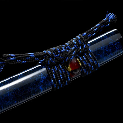 Wakizashi Aonami (Acciaio T10) - saya e impugnatura
