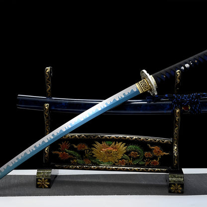 Wakizashi Aonami (Acciaio T10) - dettaglio dell'incisione