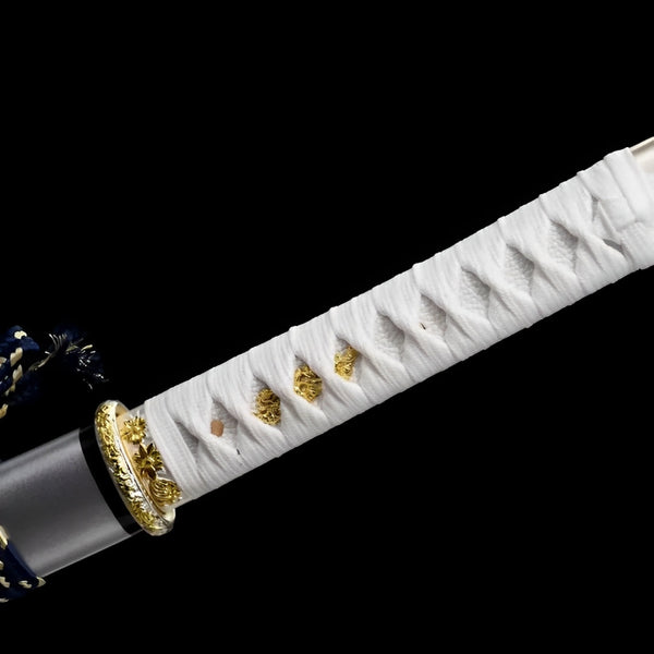 Wakizashi Tsukihana (Acciaio T10) - saya e impugnatura