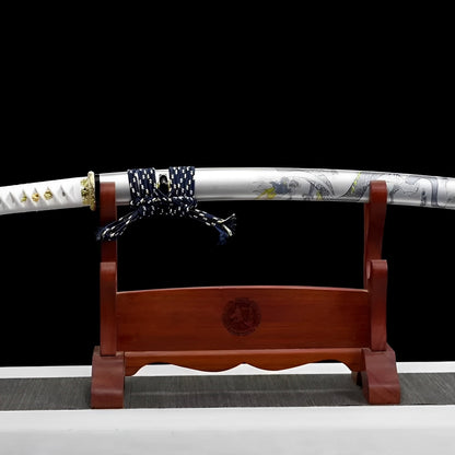 Wakizashi Tsukihana (Acciaio T10) - set completo in esposizione