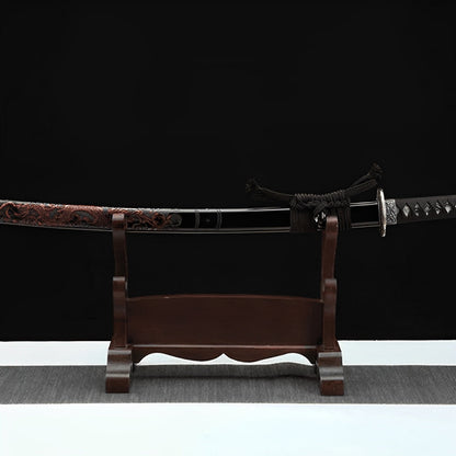 Katana Yugure (Acciaio Damasco) - set completo in esposizione