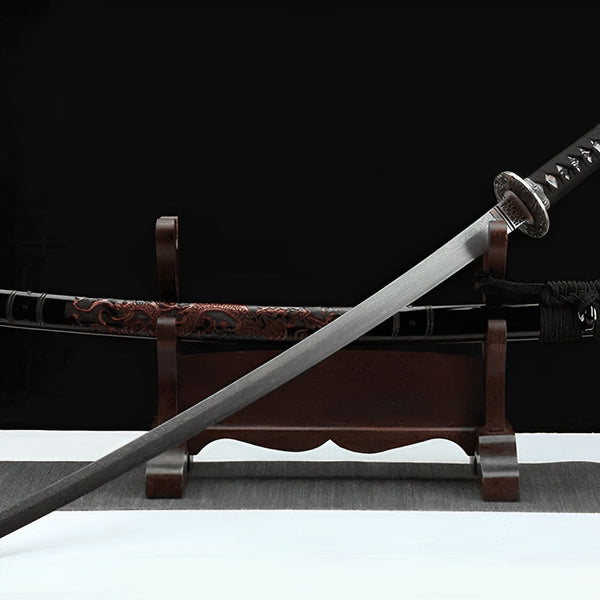 Katana Yugure (Acciaio Damasco) - tsuba e finiture